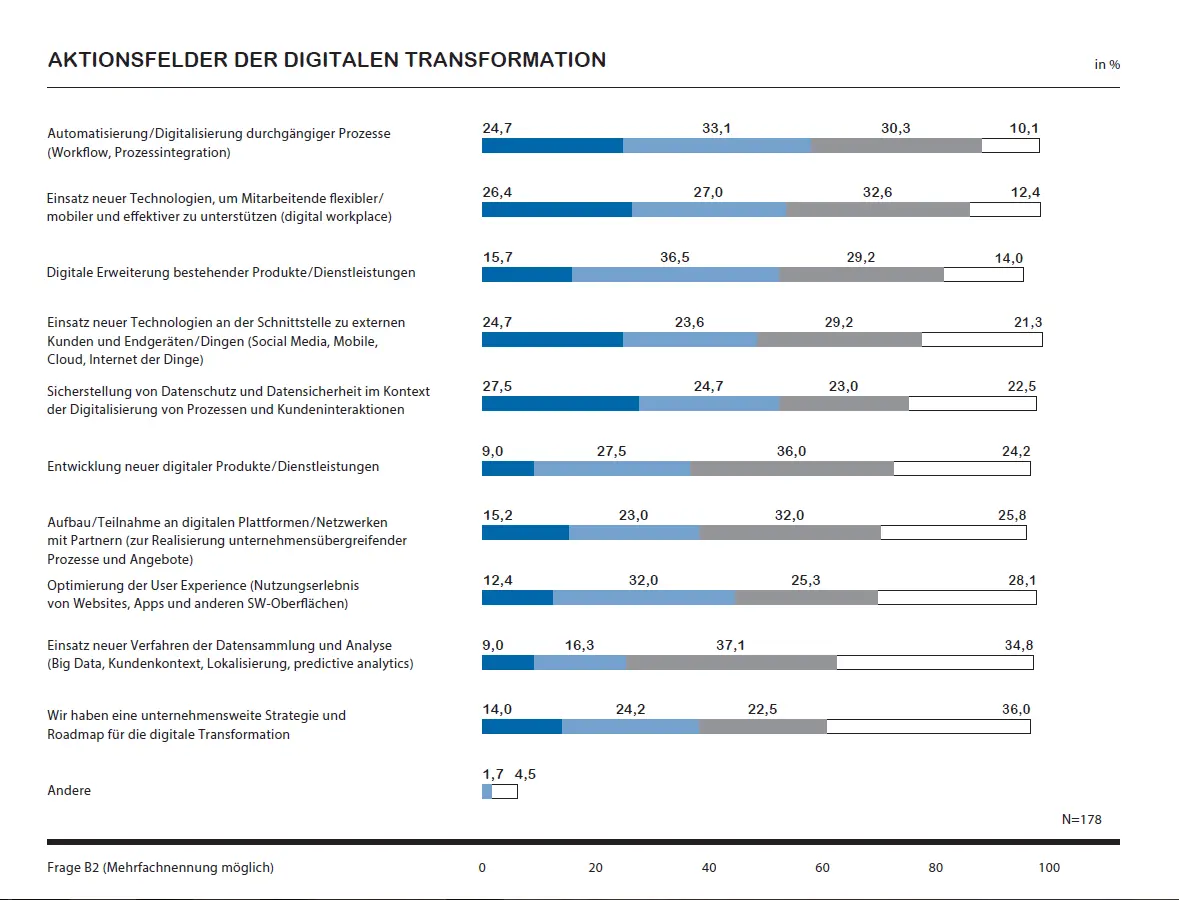 Grafik Aktionsfelder digitale Transformation