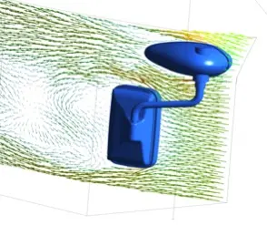 The picture shows how the original mirror is surrounded by the air.