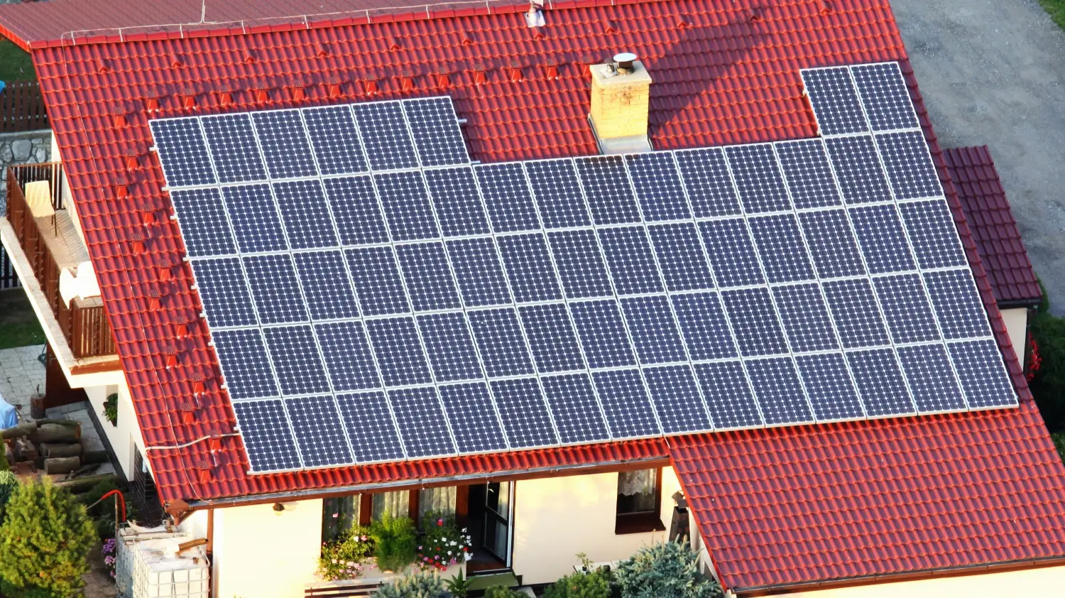 House with solar panels