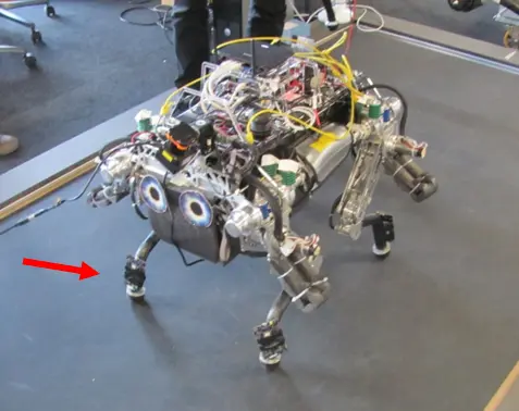 Das Bild zeigt ein autarkes wireless body network des InES am ETH Roboter StarlETH