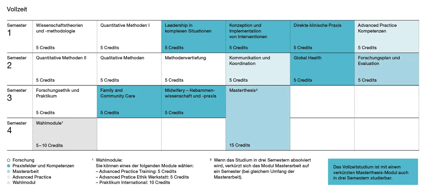 Studienaufbau Vollzeit