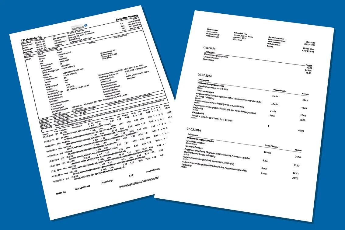 Zwei Arztrechnungen