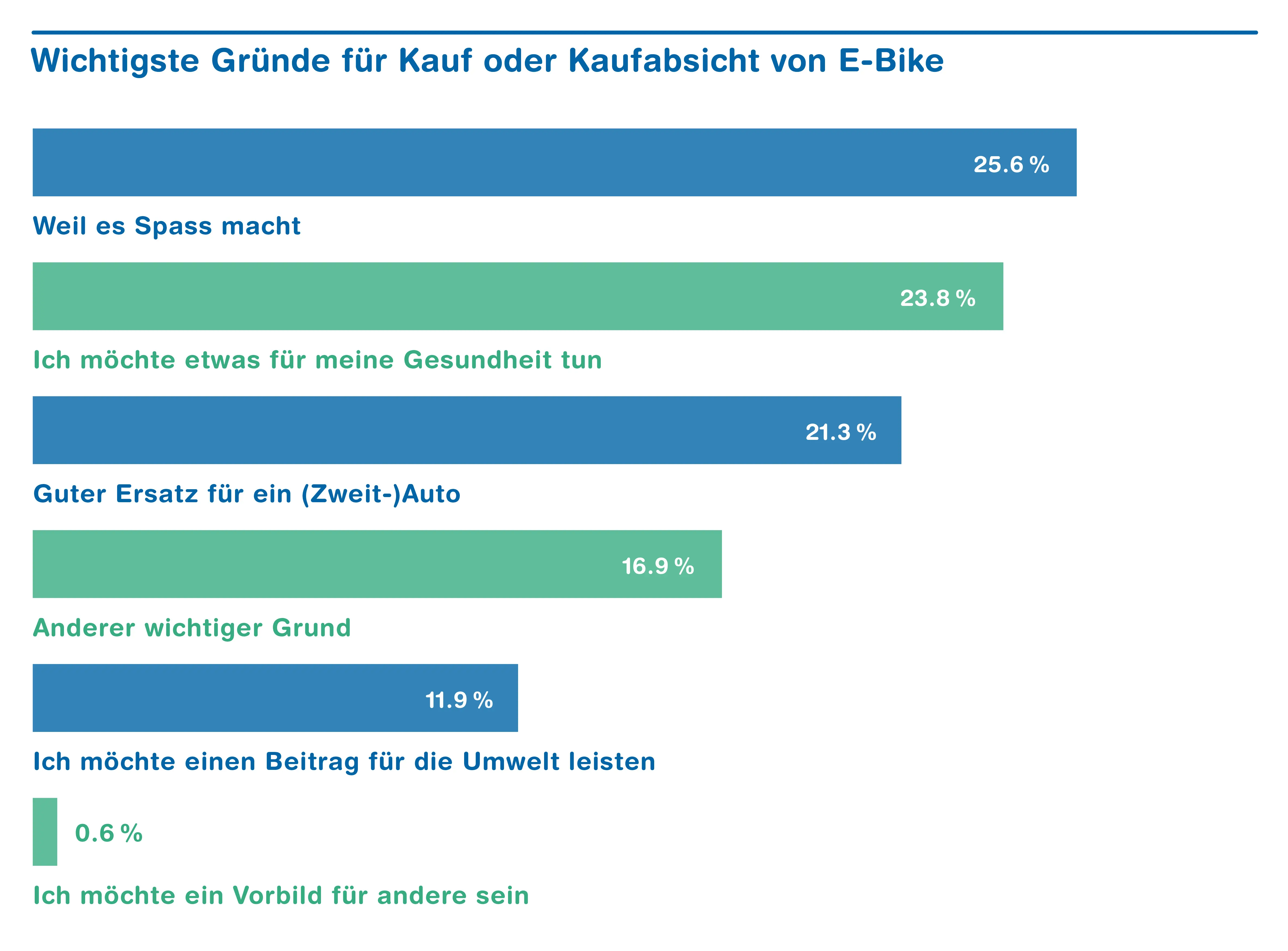 Infografik: 25.6 Prozent aller Käufer eines E-Bikes geben als Kaufgrund "Weil es Spass macht"